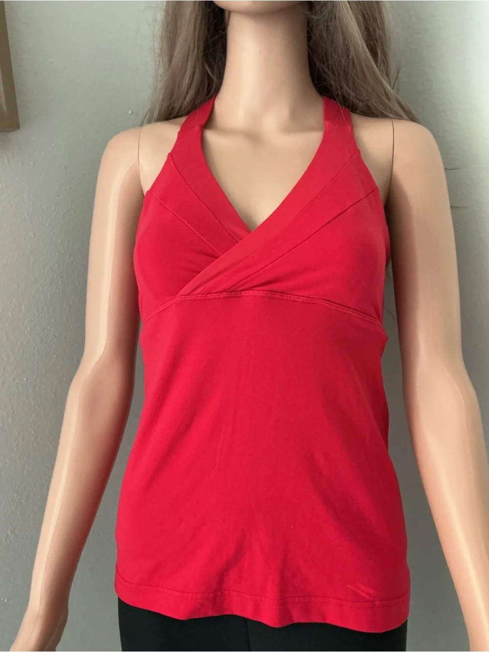 lululemon athletica Red Halter Crossover Tank